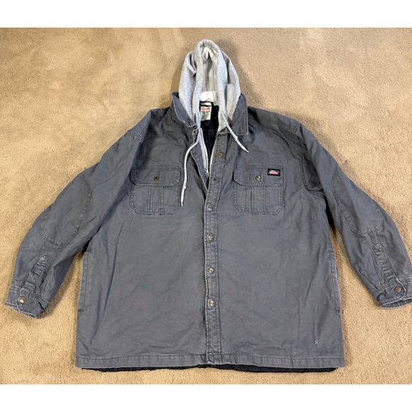 Vintage Dickies Jacket Chore Barn Coat Canvas Quilted Work Jacket Gray Size 3XL - Picture 1 of 11
